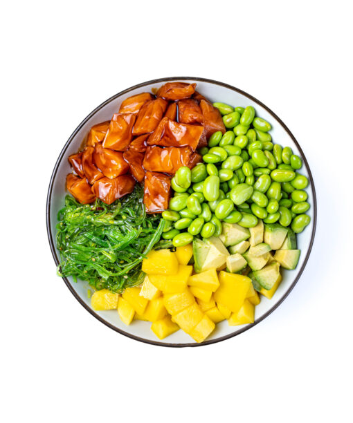 106.  poké saumon à la sauce teriyaki